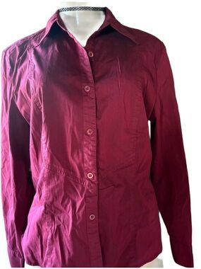 Vintage Y2K Star City Burgundy Button-Down Shirt